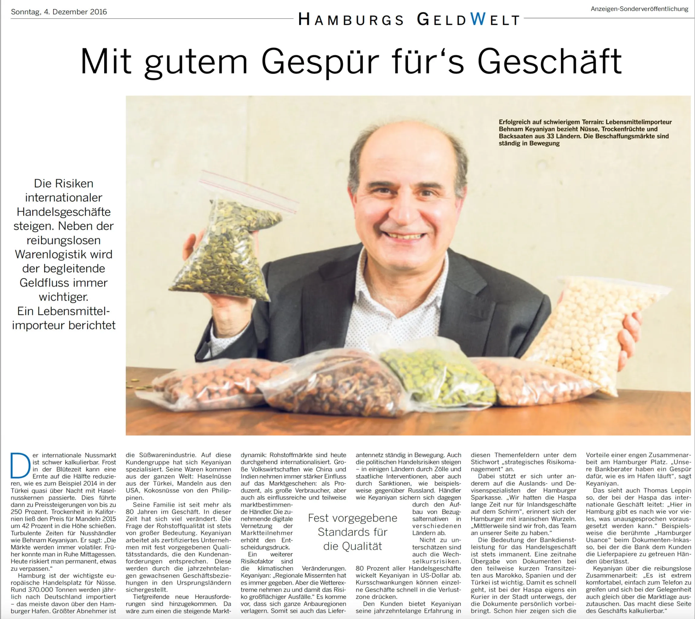 Die Welt Zeitung Artikel über Keyaniyan